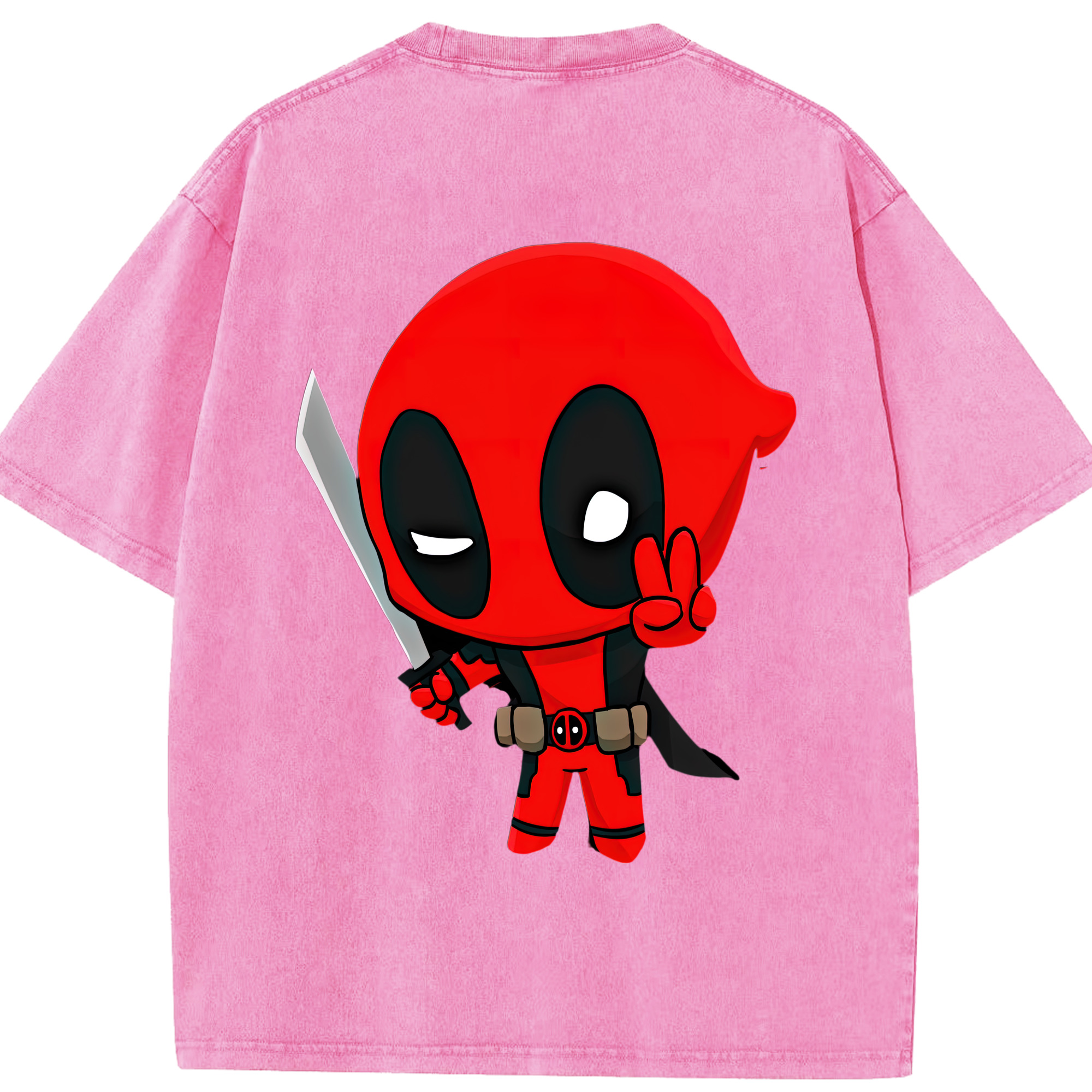 （画像用） Deadpool デッドプール 綿100% ヴィンテージ風 半袖Tシャツ（背面プリント）